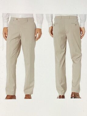 The Savile Row Men's Classic Flat-Front Pants